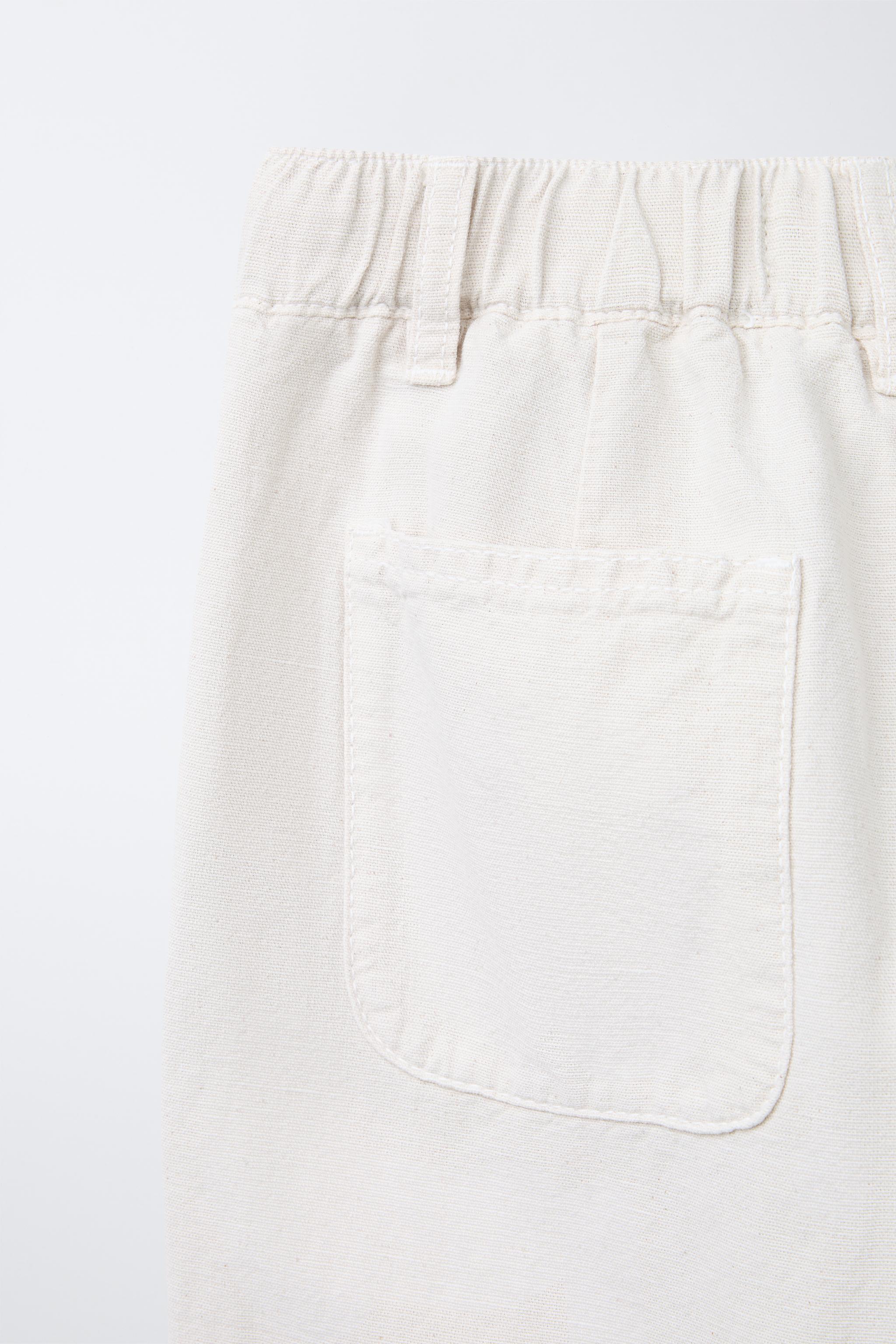 STRAIGHT-LEG COTTON-LINEN PANTS