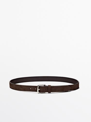 Zara Nappa belt with coarse finish - Brown