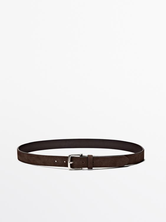Nappa belt with coarse finish
