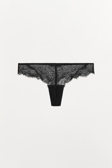 CALCINHA DE RENDA - Preto da Zara