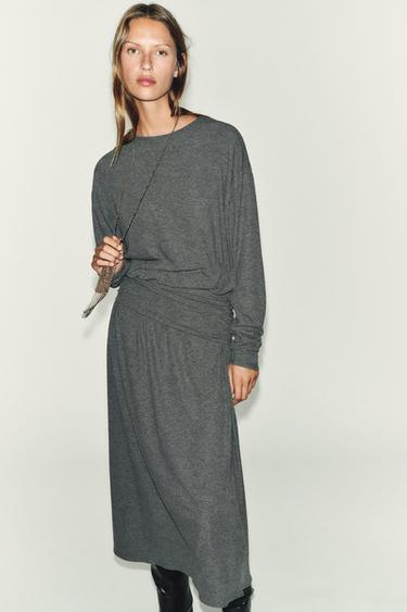 VESTIDO SOFT FAJÍN - Gris vigoré de Zara