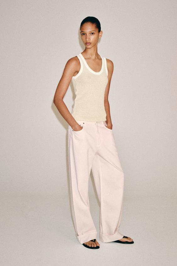 ZW COLLECTION MID-WAIST BAGGY JEANS - Pink by Zara - Image 0