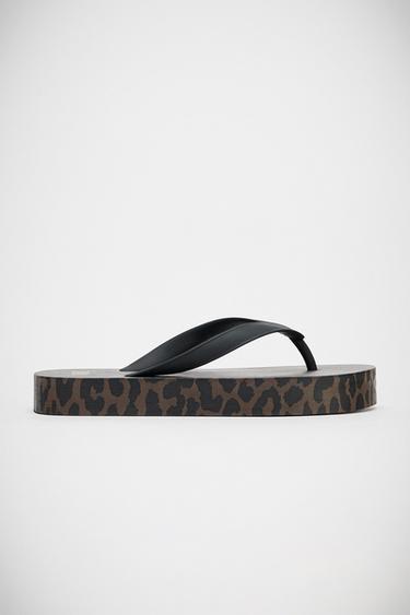 ANIMAL PRINT SANDALS - Brown by Zara