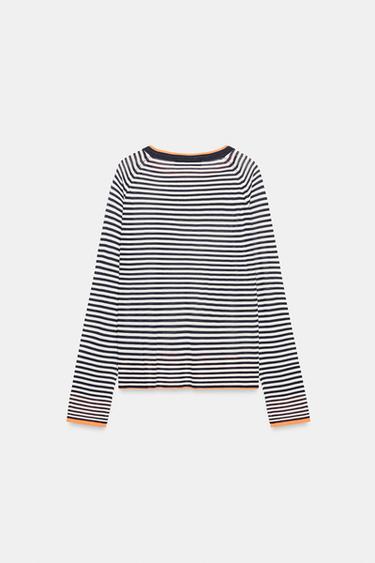 PULL EN MAILLE DOUBLE - rayures de Zara - Image 5