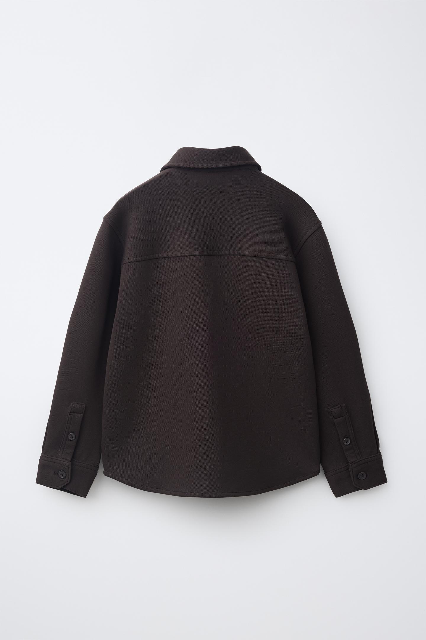 Детская рубашка Zara Comfort Pocket Overshirt, цвет: Шоколадный — фото 2