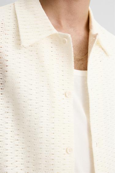 GEOMETRIC JACQUARD SHIRT - Ecru by Zara - Image 5