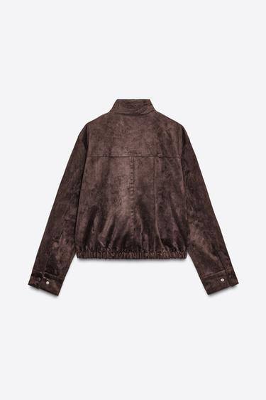 BLOUSON EFFET DAIM - Marron de Zara - Image 7