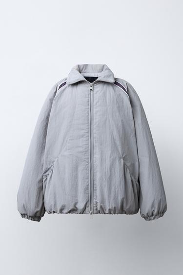 QUILTED HOODIE RAINCOAT COLOUR BLOCK - Grey by Zara - Image 0