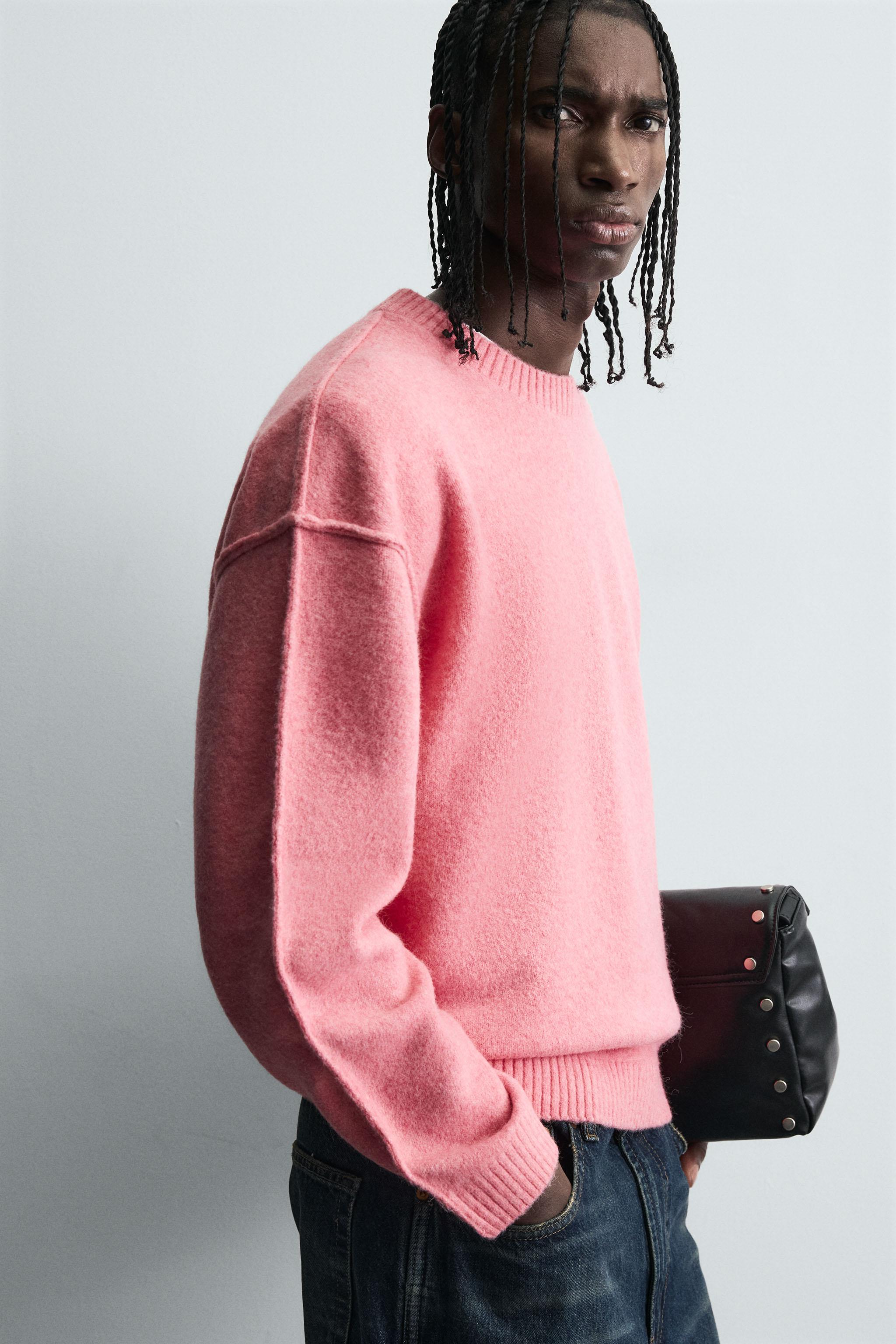 TEXTURED SWEATER WITH REVERSE EFFECT SEAMS