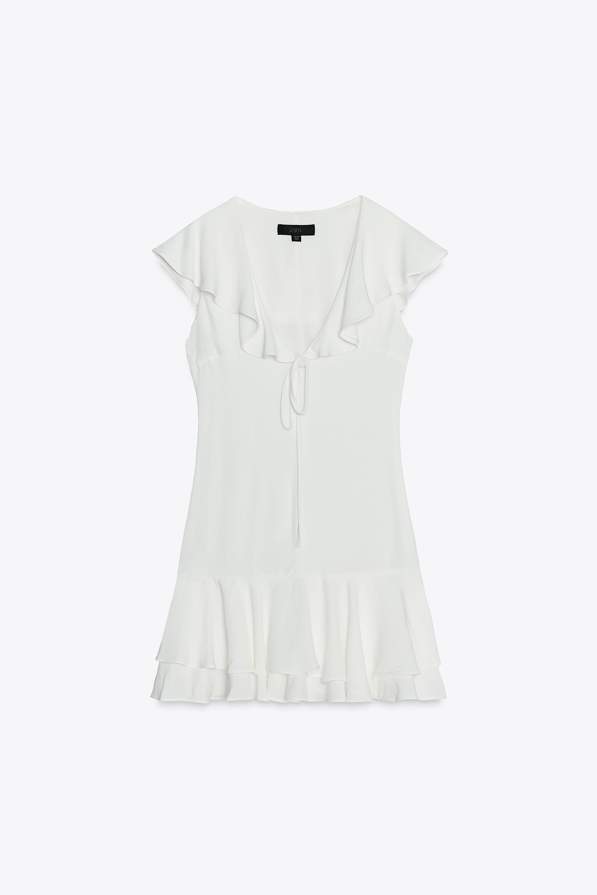 RUFFLED TIE SHORT DRESS