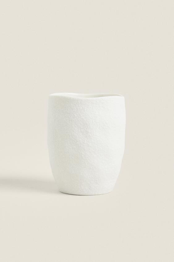 TEXTURED CERAMIC TOOTHBRUSH HOLDER White ZARA Turkey