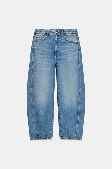 CROPPED TRF MID-RISE JEANS - Blue by Zara