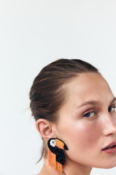 PENDIENTES TUCÁN ABALORIOS - Multicolor de Zara