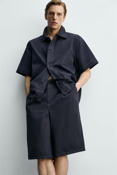 BERMUDA EN DENIM COUPE RELAX - Bleu de Zara - Image 4