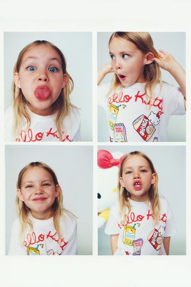 T-SHIRT À PIÈCES HELLO KITTY © - Blanc de Zara - Image 4