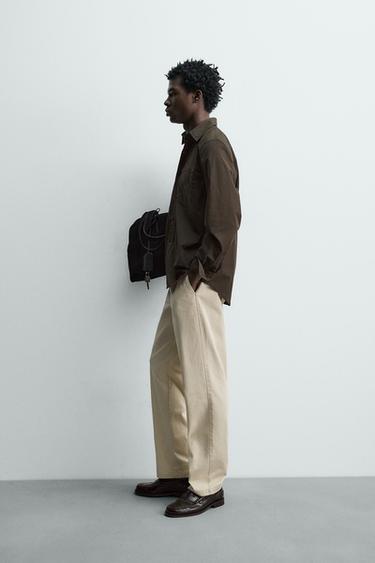 CHEMISE REGULAR FIT POPELINE - Marron foncé de Zara - Image 3