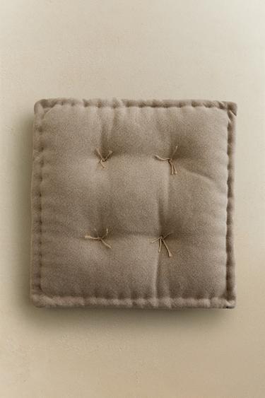 SEAT CUSHION WITH TOPSTITCHING - Brown / Taupe by Zara