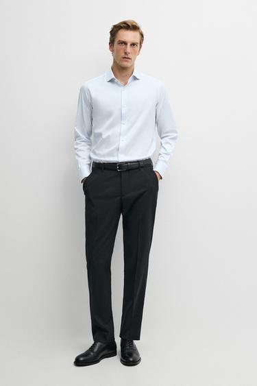 Zara Slim fit 100% cotton shirt - striped - Image 0