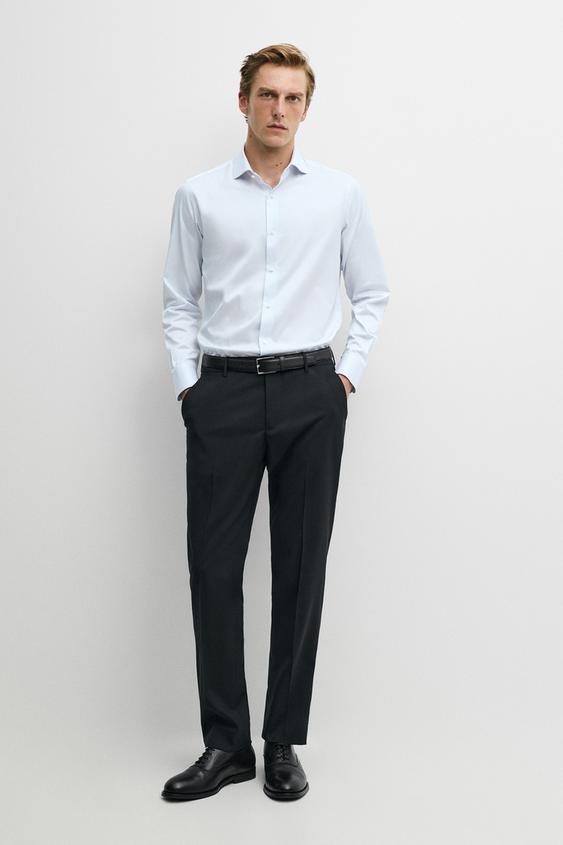 Zara Slim fit 100% cotton shirt - striped - Image 0