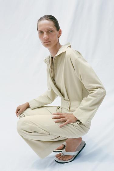 MONO LARGO POPELÍN - Beige claro de Zara