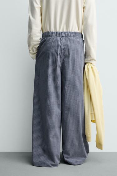 RELAXED FIT CHECK TROUSERS WITH PATCHES - Navy blue by Zara - Image 2