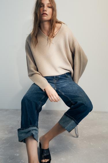 ZW COLLECTION LOW-RISE STRAIGHT JEANS - Blue by Zara