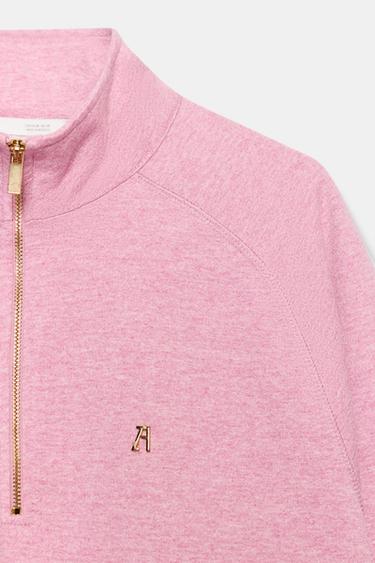 SWEAT ZIPPÉ ZA - Rose chiné de Zara - Image 9
