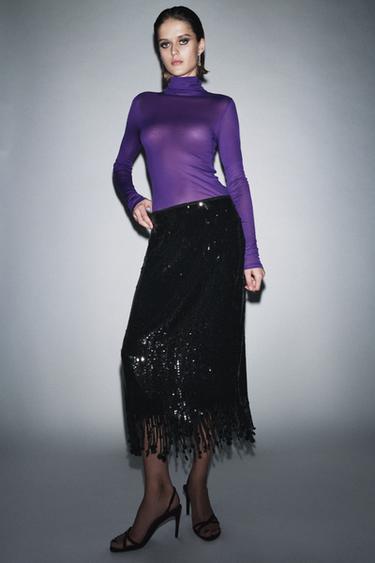 T-SHIRT EN COTON SUPIMA® - Violet de Zara - Image 3