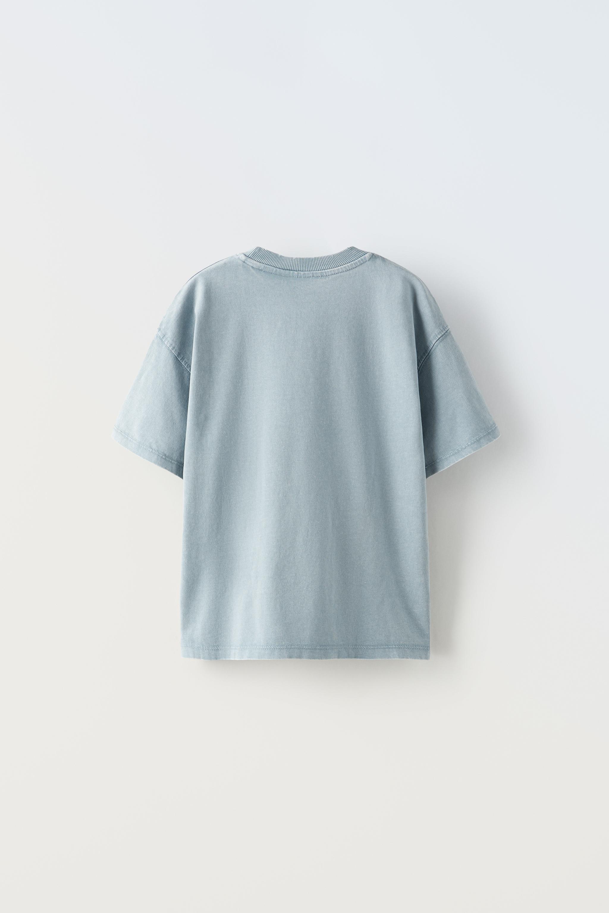 Zara blue t sales shirt