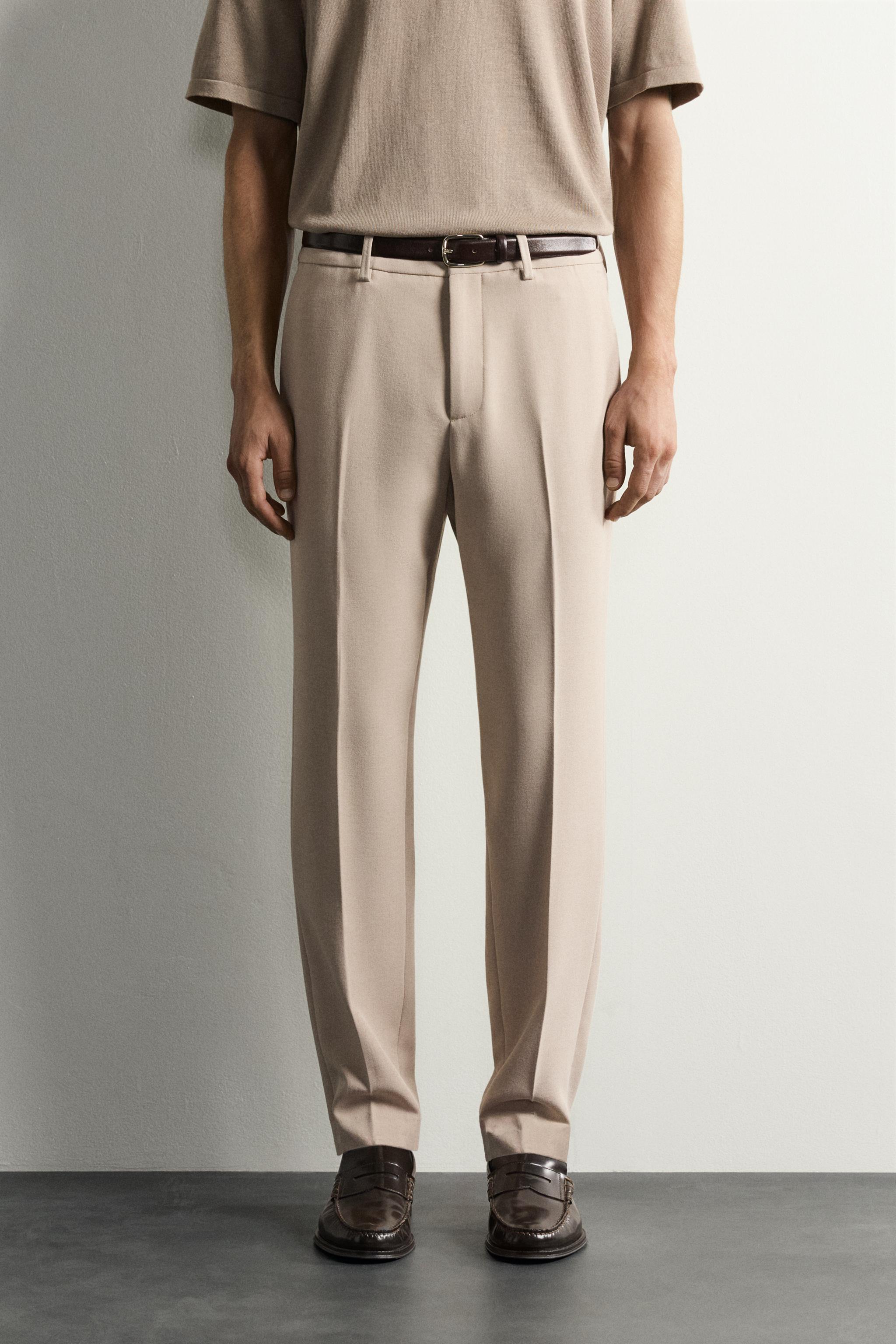 ZARA❤︎ 38 MEN'S パンツ SLIM FIT SUIT PANTS - Sand / Marl | ZARA United States