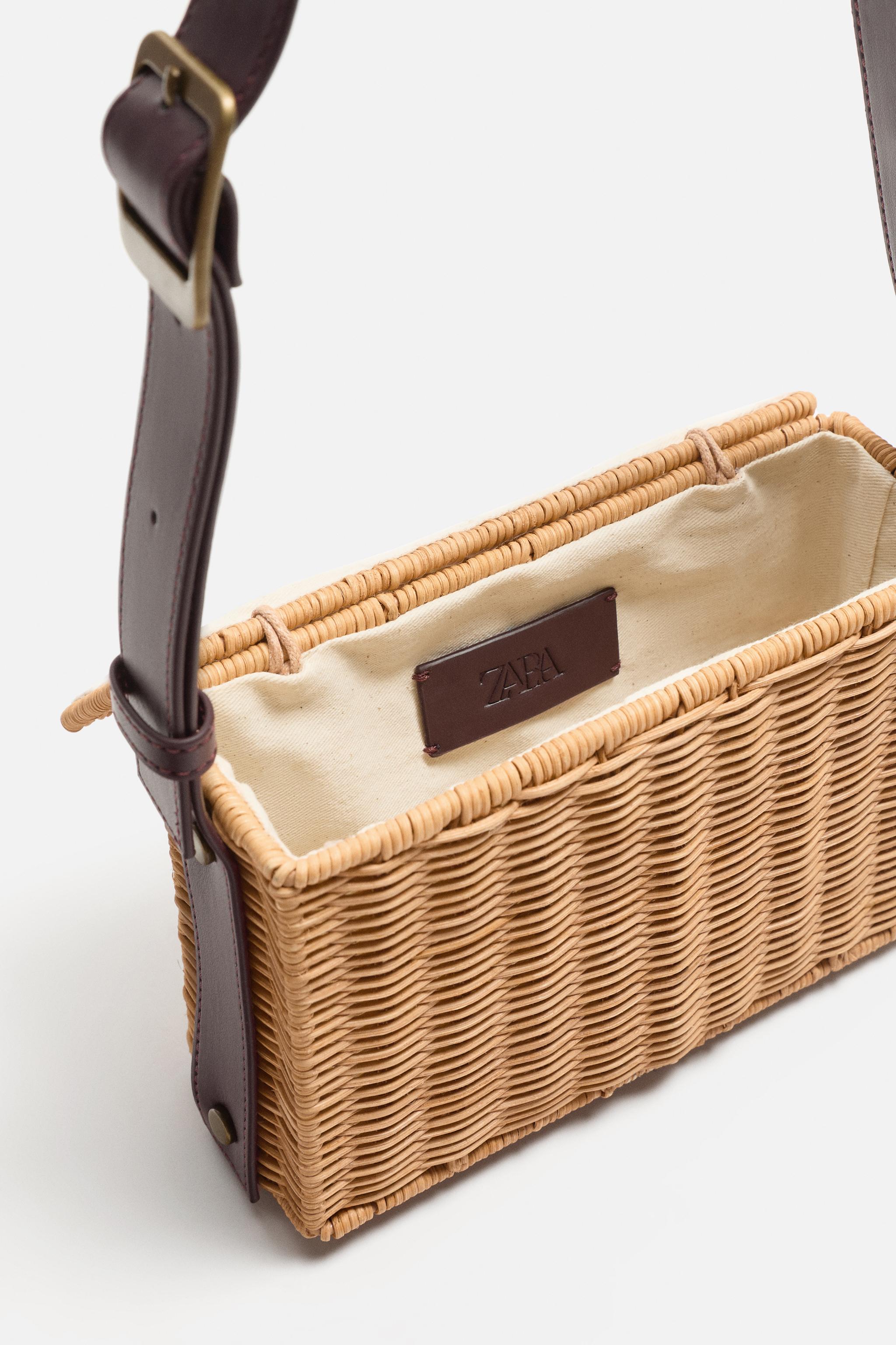 Zara woven crossbody box bag sale