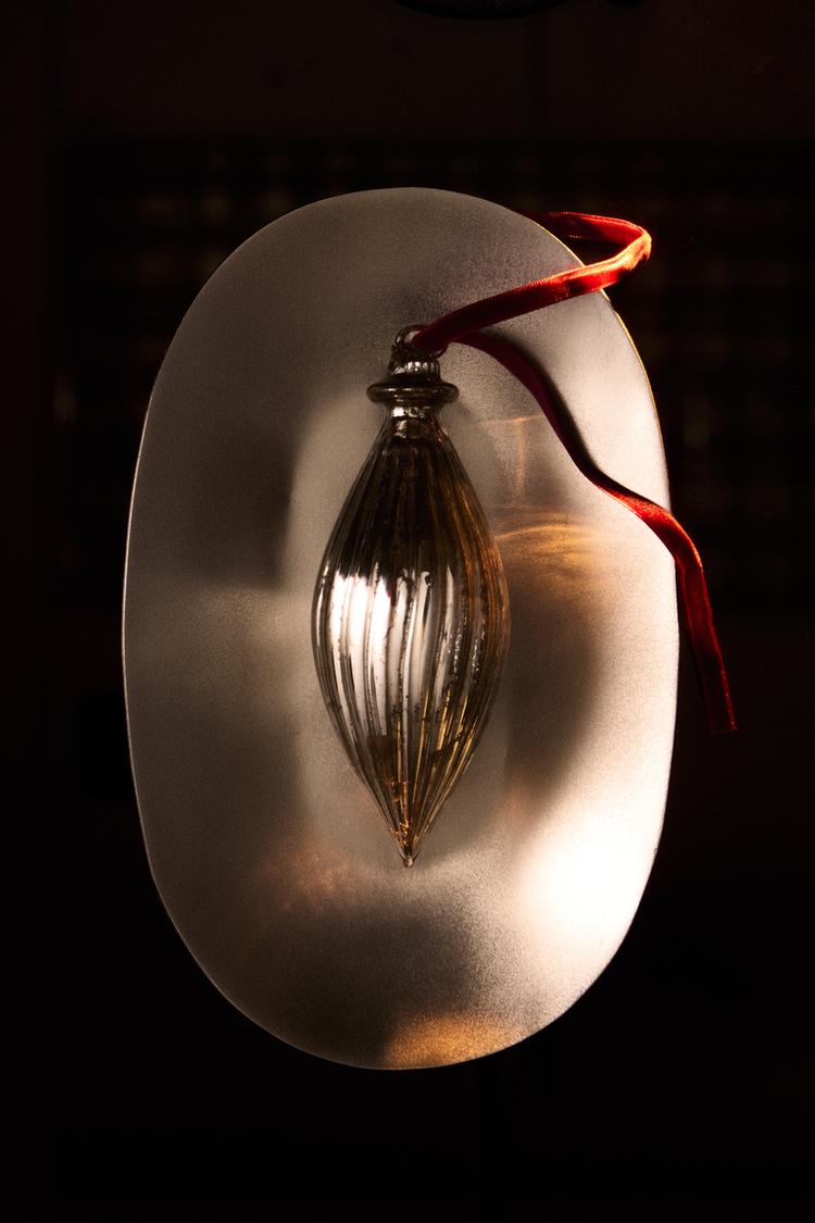 MERCURISED MINI DROP CHRISTMAS TREE DECORATION — Silver