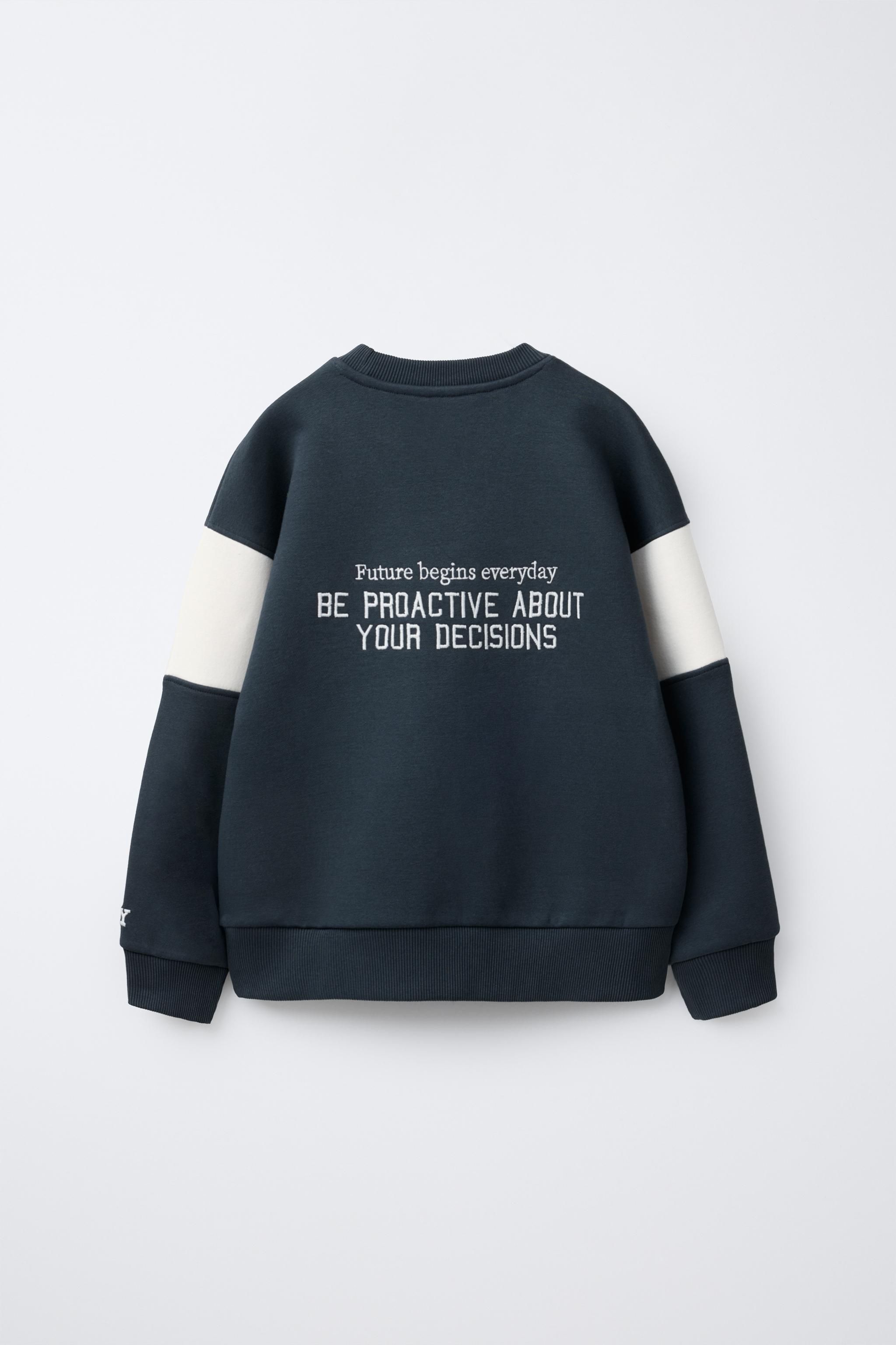 MOLETOM JOGGING VARSITY - Cinza-antracito | ZARA Brasil