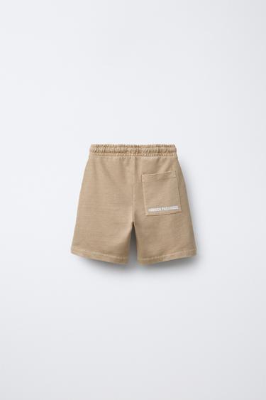 GARMENT DYE PRINT T-SHIRT AND BERMUDA SHORTS SET - Brown by Zara - Image 4