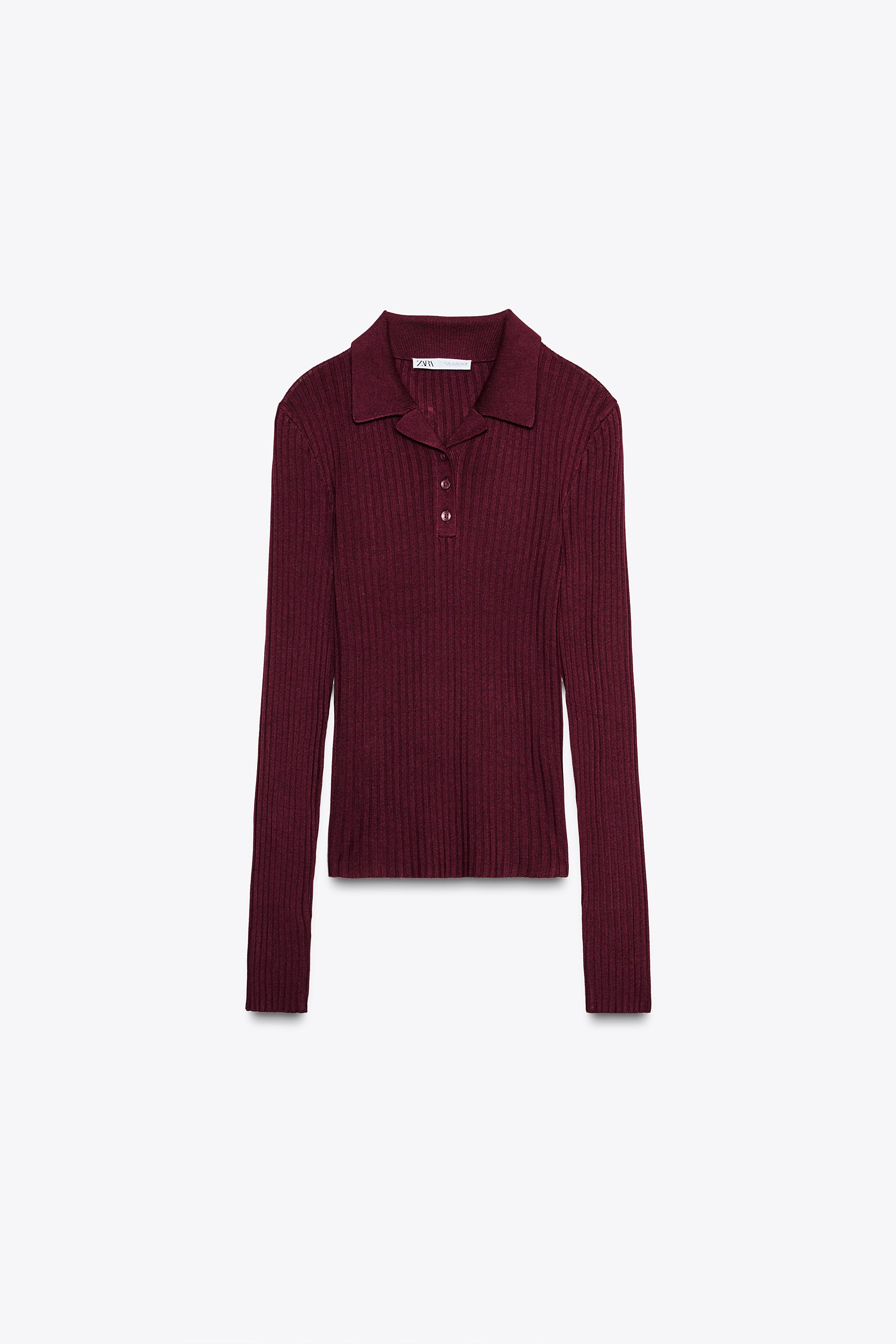 リブニットポロセーター - チョコレート | ZARA Japan / 日本
