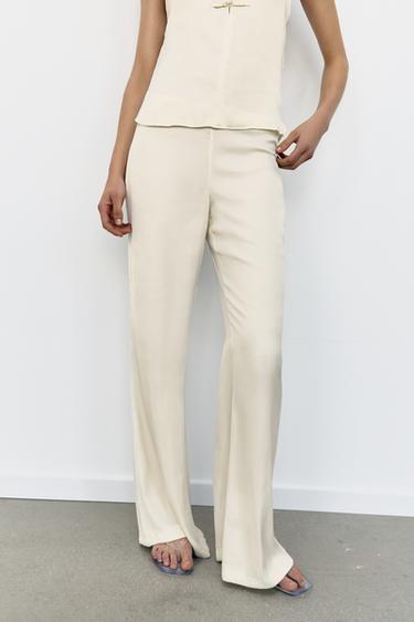 SATIN TOP WITH FIREMAN CLASP - Oyster-white by Zara