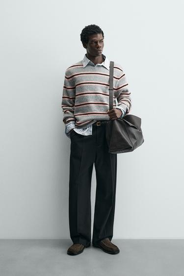 POLO JACQUARD LISTRADO EM MALHA - listrado da Zara - Imagem 0