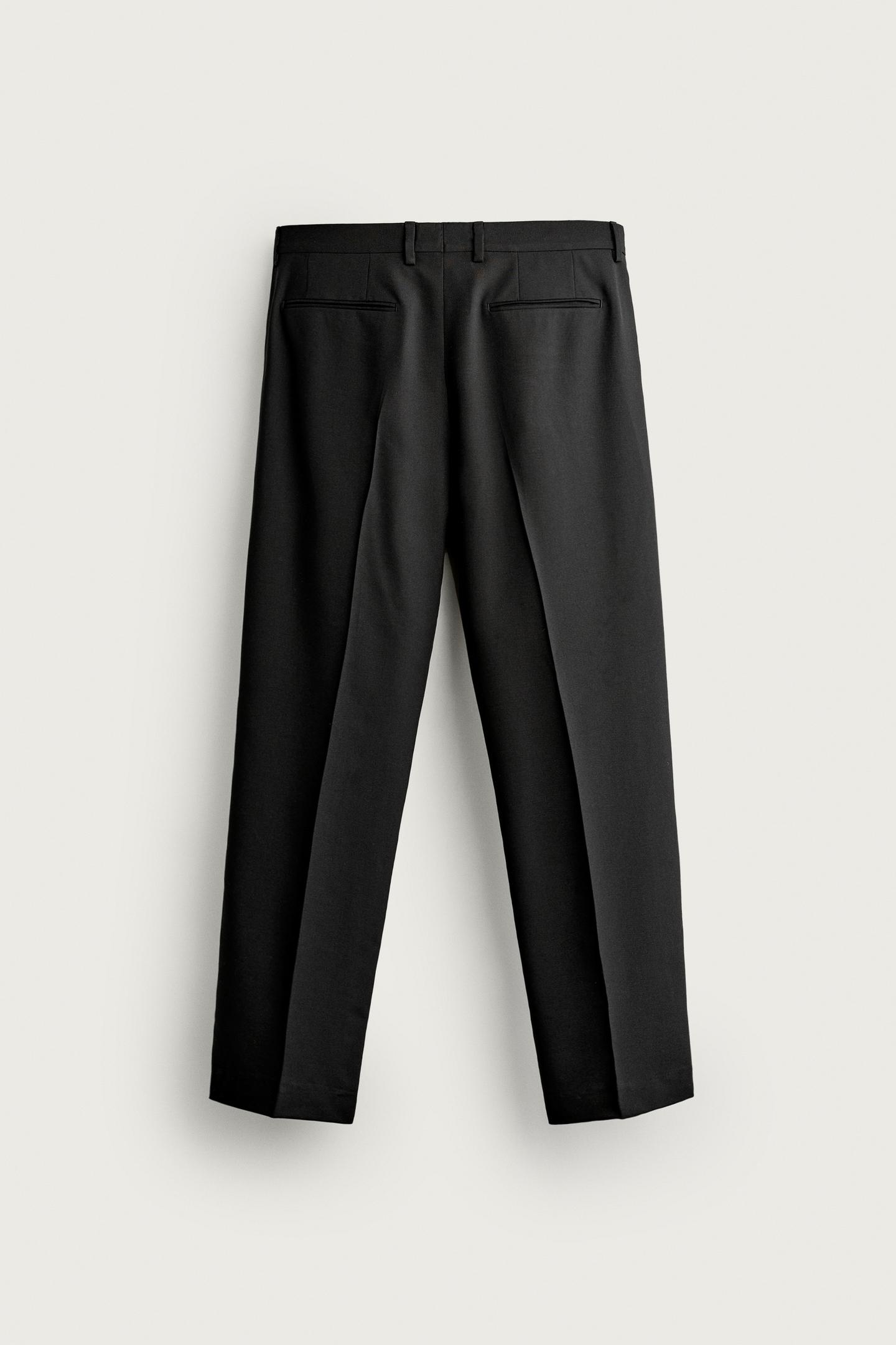 Мужские брюки Zara Regular Fit Suit, цвет: Чёрный — фото 6