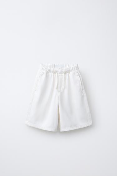 ルーズフィットバミューダパンツホワイト0Zaraのルーズフィットバミューダパンツ - ホワイト - 画像 0
