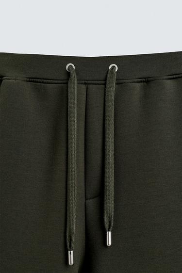 WIDE-LEG INTERLOCK TROUSERS - Dark green by Zara - Image 7
