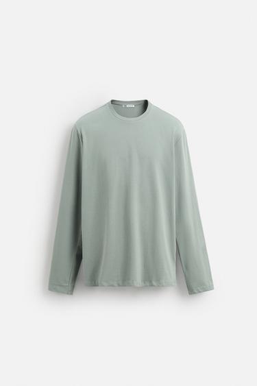 CAMISETA BÁSICA SLIM FIT - Grisáceo de Zara