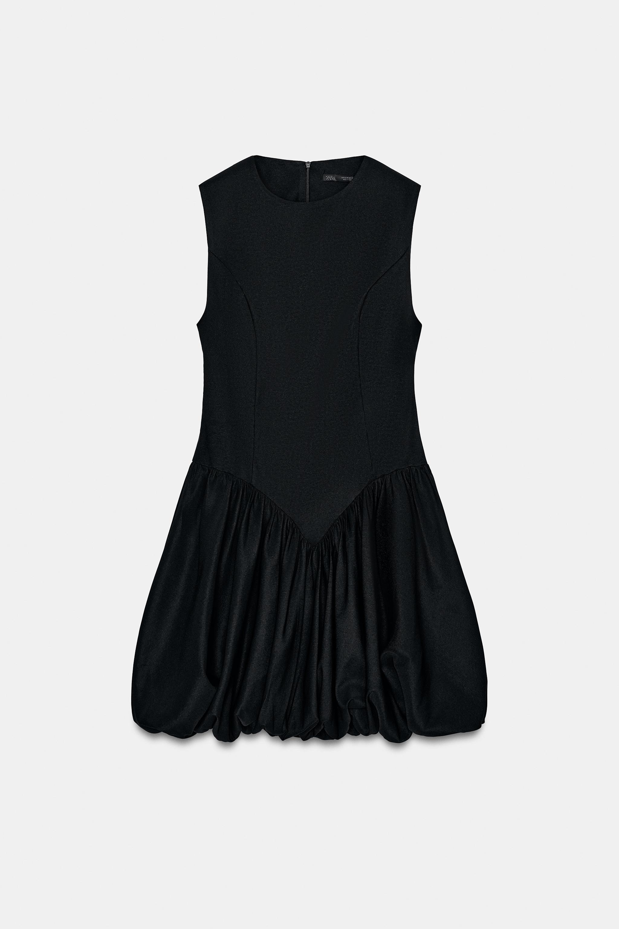 SHORT BALLOON EFFECT DRESS - Black | ZARA United States