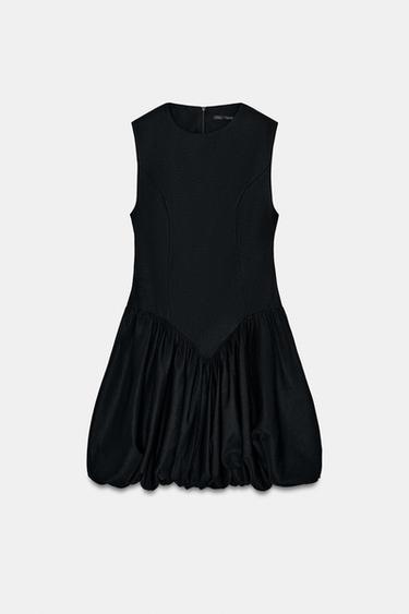 SHORT BALLOON-EFFECT DRESS - Black by Zara - Image 3