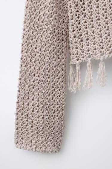 FRINGED KNIT JUMPER - camel by Zara - Image 3