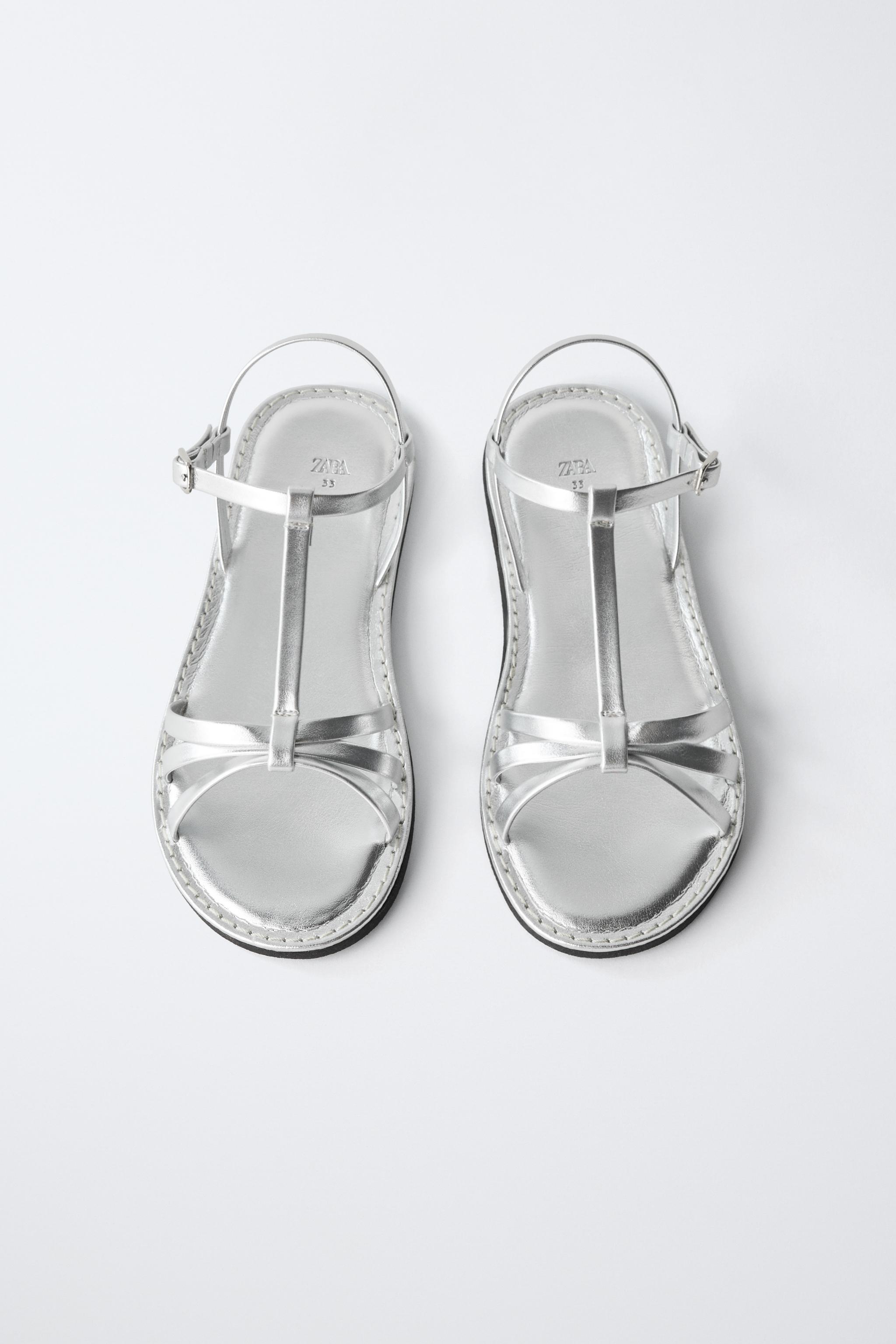 SANDALES À BRIDES MÉTALLISÉES