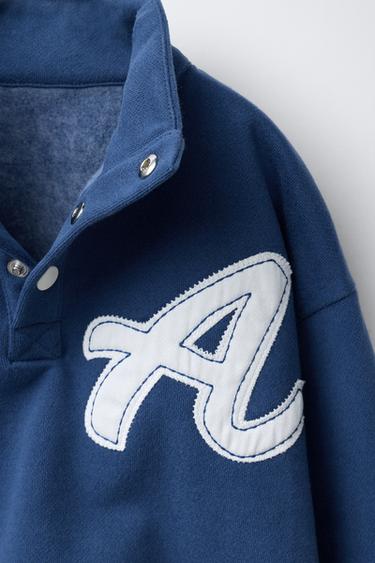 Zara LETTER PATCH SWEATSHIRT - Bluish