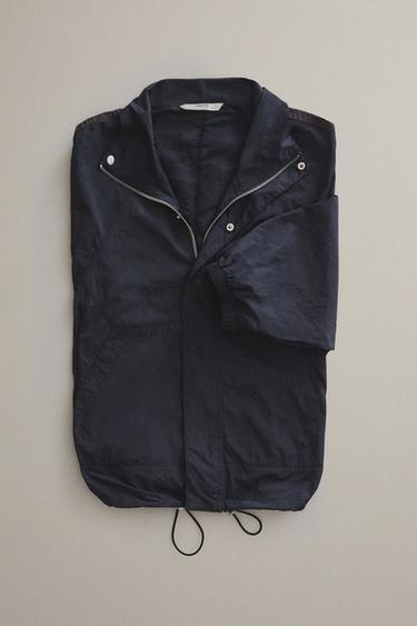 CONTRAST-TRIM JACKET - Blue by Zara