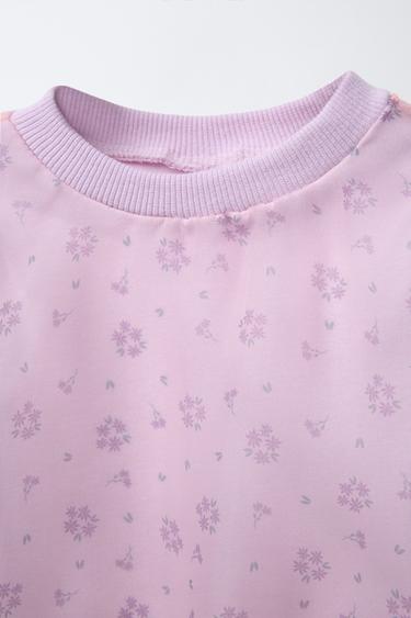 SWEAT EN ORGANZA À FLEURS - Rose pâle de Zara - Image 2