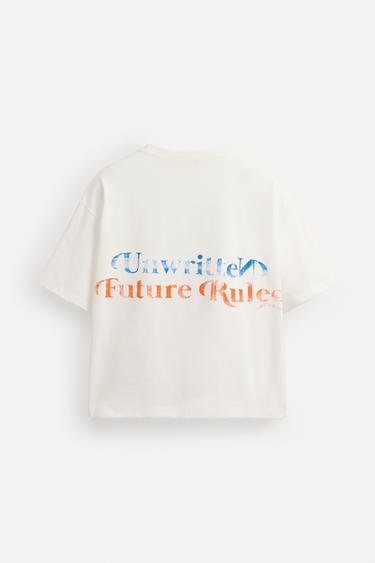 WASHED PRINT T-SHIRT - Oyster-white by Zara - Image 6