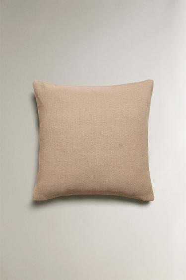JUTE AND COTTON CUSHION COVER - Light beige by Zara - Image 0